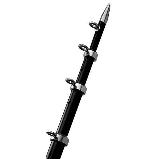 TACO 12’ Black/Silver Center Rigger Pole - 1-1/8 Diameter [OC-0432BKA116] Brand_TACO Marine, Hunting & Fishing, Hunting & Fishing | 