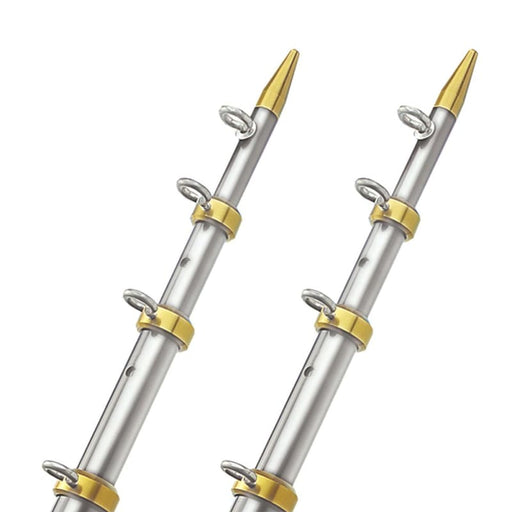 TACO 15’ Telescopic Outrigger Poles 1-1/8 - Silver/Gold [OT-0441VEL15] Brand_TACO Marine, Hunting & Fishing, Hunting & Fishing | Outriggers 