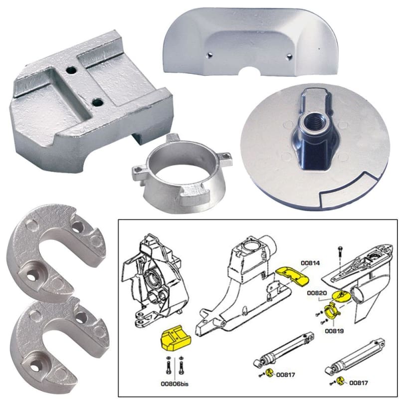 Tecnoseal Anode Kit w/Hardware - Mercury Alpha 1 Gen 2 - Aluminum [20801AL] Boat Outfitting, Boat Outfitting | Anodes, Brand_Tecnoseal