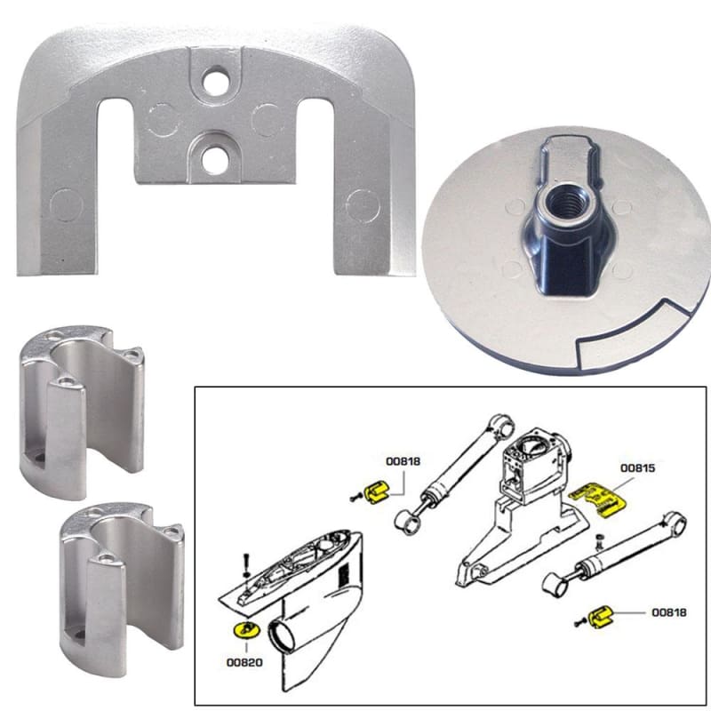 Tecnoseal Anode Kit w/Hardware - Mercury Bravo 2-3 - Zinc [20804] Boat Outfitting, Boat Outfitting | Anodes, Brand_Tecnoseal Anodes CWR