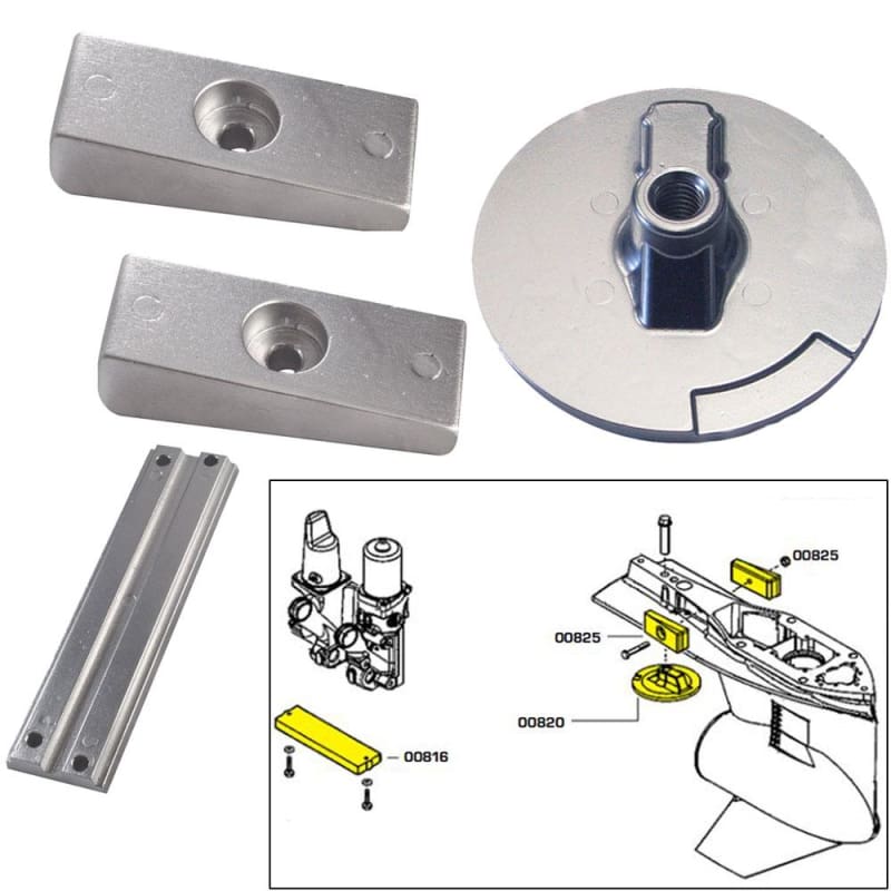Tecnoseal Anode Kit w/Hardware - Mercury Verado 4 - Aluminum [20814AL] Boat Outfitting, Boat Outfitting | Anodes, Brand_Tecnoseal Anodes CWR