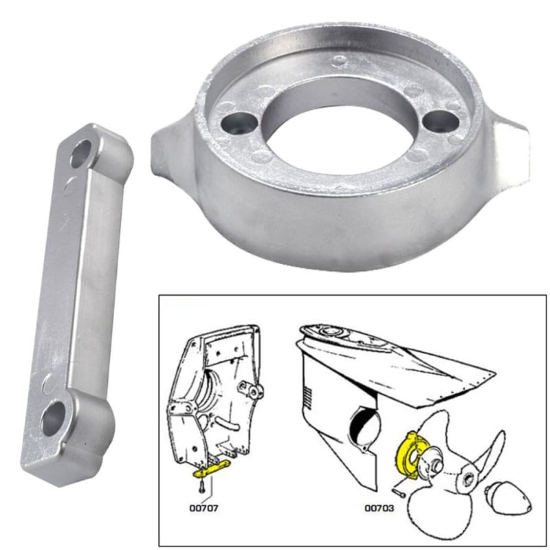 Tecnoseal Anode Kit w/Hardware - Volvo 280 - Aluminum [20701AL] Boat Outfitting, Boat Outfitting | Anodes, Brand_Tecnoseal Anodes CWR