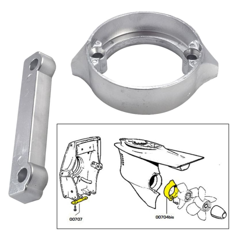 Tecnoseal Anode Kit w/Hardware - Volvo Duo-Prop 280 - Magnesium [20702MG] 1st Class Eligible, Boat Outfitting, Boat Outfitting | Anodes, 