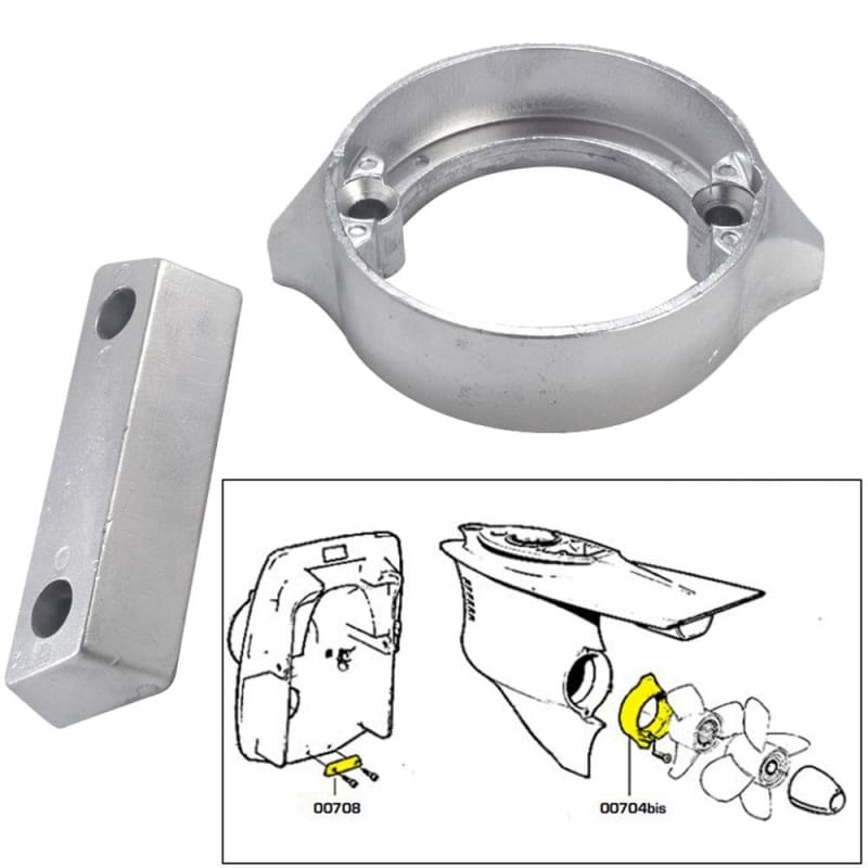 Tecnoseal Anode Kit w/Hardware - Volvo Duo-Prop 290 - Zinc [20706] Boat Outfitting, Boat Outfitting | Anodes, Brand_Tecnoseal Anodes CWR