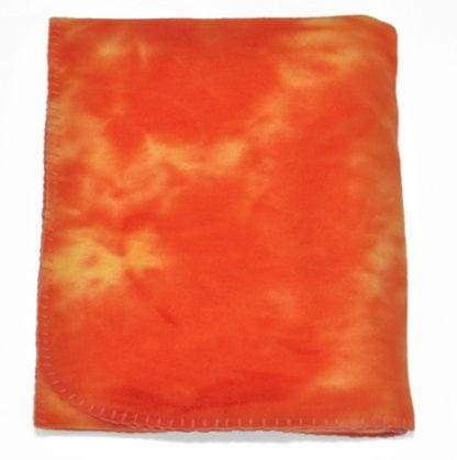 Tie Dye Fleece Blanket Orange BLANKETS fleece Fleece K-R-S-I