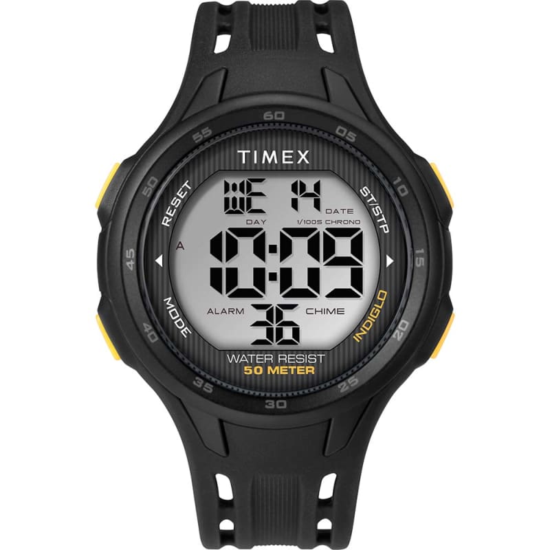 Timex DGTL 45mm Mens Watch - Black/Yellow Case - Black Strap [TW5M41400] 1st Class Eligible, Brand_Timex, Outdoor, Outdoor | Fitness / 