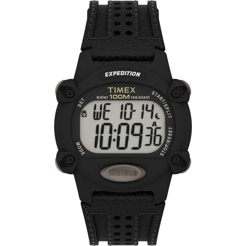 Timex Expedition Chrono 39mm Watch - Black Leather Strap [TW4B20400] 1st Class Eligible, Brand_Timex, Outdoor, Outdoor | Fitness / Athletic 