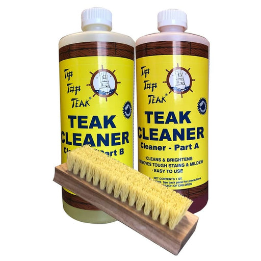 Tip Top Teak Cleaner Kit Part A Part B w/Brush [TK860] Boat Outfitting, Boat Outfitting | Cleaning, Brand_Tip Top Teak Cleaning CWR