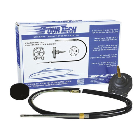 Ufelx Fourtech 20 Black Mach Rotary Steering System w/Helm Bezel Cable [FOURTECHBLK20] Boat Outfitting, Boat Outfitting | Steering Systems,