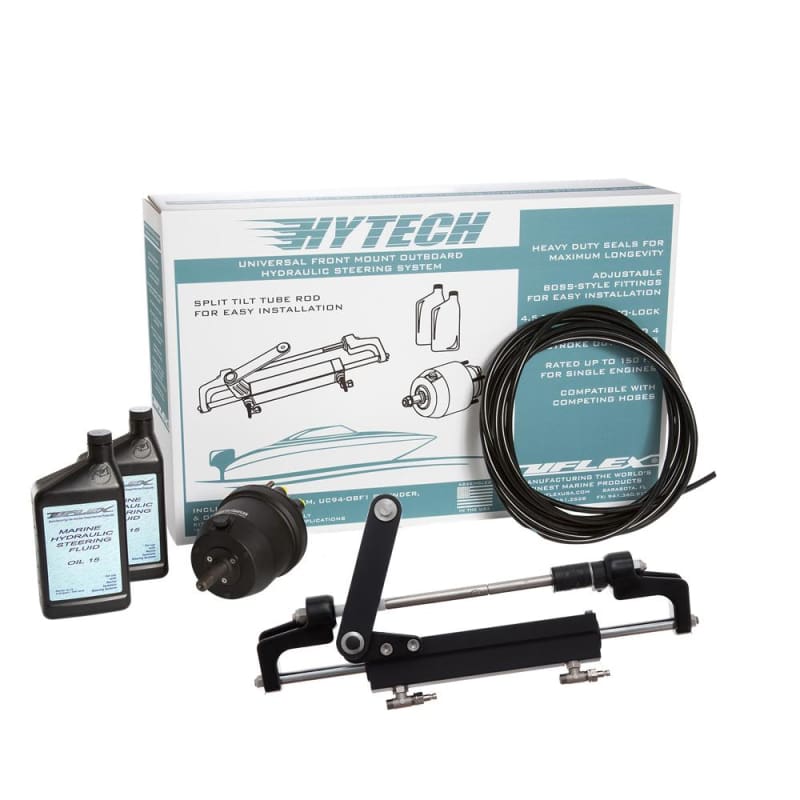 Uflex HYTECH 1.1 Front Mount OB System up to 175HP - Includes UP20 FM Helm 2qts of Oil UC95-OBF Cylinder 40 Tubing [HYTECH 1.1] Boat 