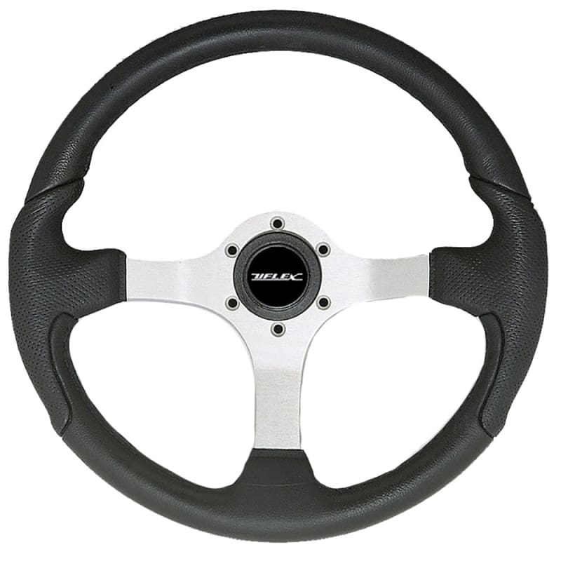 Uflex Nisida Steering Wheel 13.8 - Black Polyurethane Grip w/Black Aluminum Spokes [NISIDA-B/B] Boat Outfitting, Boat Outfitting | Steering