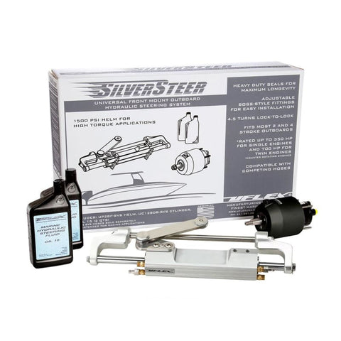 Uflex SilverSteer Universal Front Mount Outboard Hydraulic Steering System w/ UC128-SVS-1 Cylinder [SILVERSTEER1.0B] Boat Outfitting, Boat