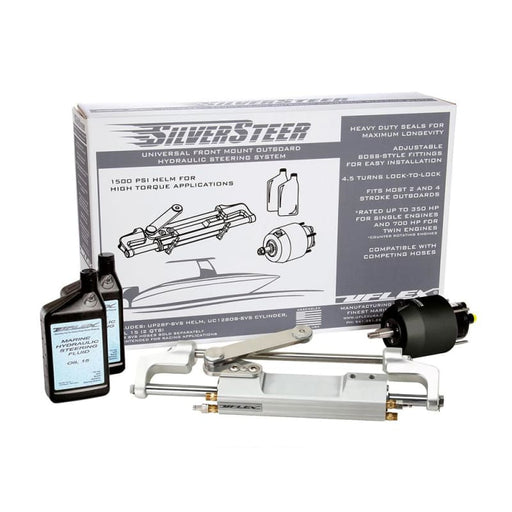 Uflex SilverSteer Universal Front Mount Outboard Hydraulic Steering System w/ UC128-SVS-1 Cylinder [SILVERSTEER1.0B] Boat Outfitting, Boat