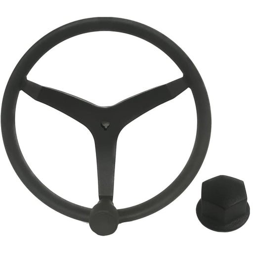 Uflex - V46 - 13.5 Stainless Steel Steering Wheel w/Speed Knob Chrome Nut - Black [V46B KIT] Boat Outfitting, Boat Outfitting | Steering