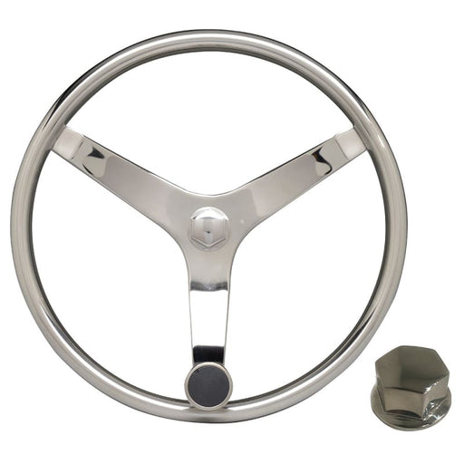 Uflex - V46 - 13.5 Stainless Steel Steering Wheel w/Speed Knob Chrome Nut [V46 KIT] Boat Outfitting, Boat Outfitting | Steering Systems,