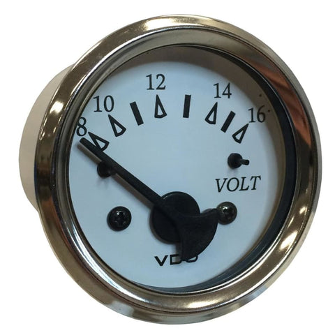 VDO Cockpit Marine 52MM (2-1/16) Voltmeter - White Dial/Chrome Bezel [332-15282] Boat Outfitting, Boat Outfitting | Gauges, Brand_VDO, 