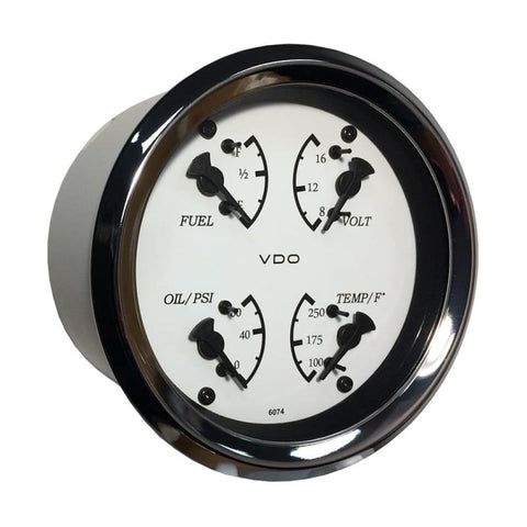 VDO Cockpit Marine 85mm (3-3/8) 4 in 1 Gauge - White Dial/Bezel [110-15800] Boat Outfitting, Boat Outfitting | Gauges, Brand_VDO, Marine 