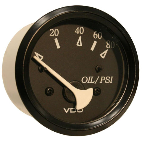 VDO Cockpit Marine Oil Pressure Gauge - 80 PSI - Black Dial/Bezel [350-11800] 1st Class Eligible, Boat Outfitting, Boat Outfitting | Gauges,