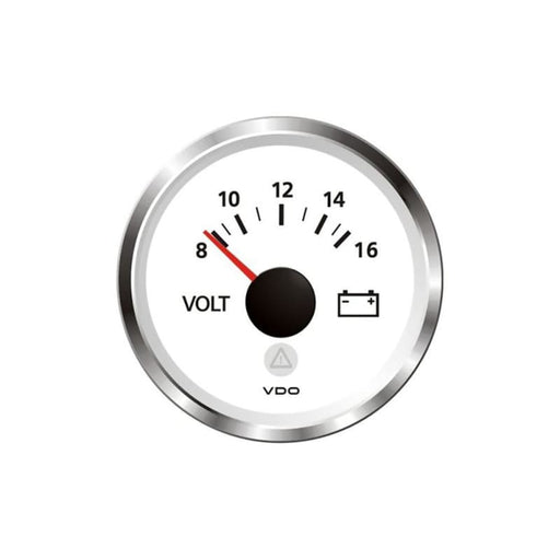 Veratron 52 MM (2-1/16) ViewLine - Voltmeter 8 to 16V - White w/Chrome Bezel [A2C59514850] 1st Class Eligible, Boat Outfitting, Boat