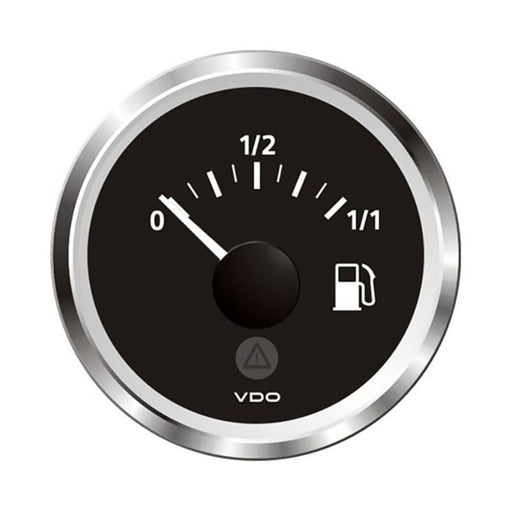 Veratron 52MM (2-1/16) ViewLine Fuel Level Gauge 0-1/1 - 3-180 OHM - Black Dial Chrome Triangular Bezel [A2C59514083] Boat Outfitting, Boat