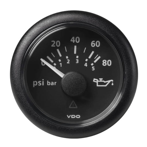 Veratron 52MM (2-1/16) ViewLine Oil Pressure Gauge 80 PSI/5 Bar - Black Dial Round Bezel [A2C59514128] 1st Class Eligible, Boat Outfitting,