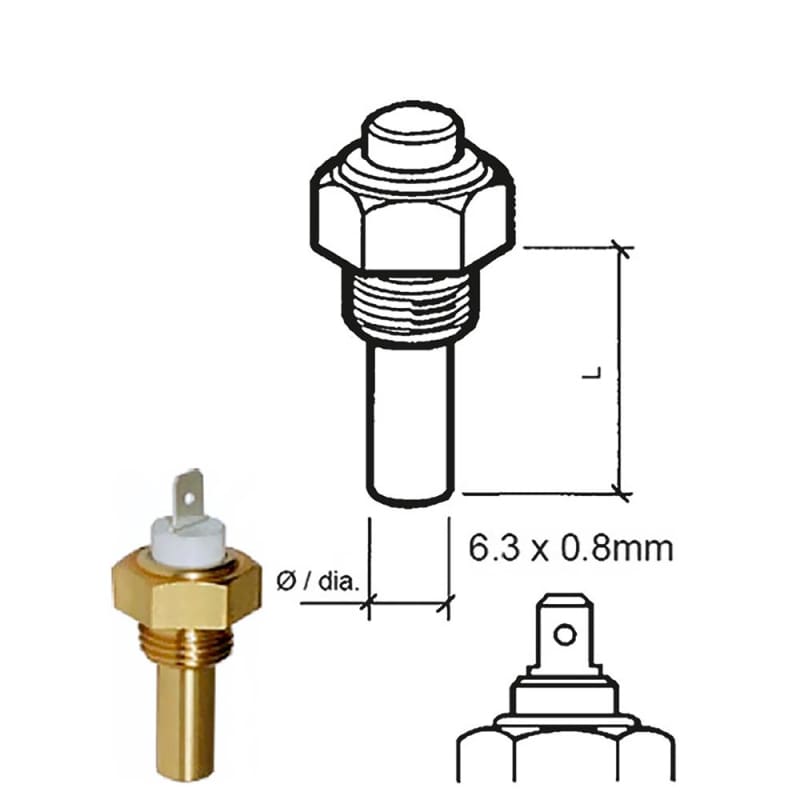 Veratron Coolant Temperature Sensor - 40C to 120C - M15 x 1.5 Thread [323-801-001-040N] Boat Outfitting, Boat Outfitting | Gauge