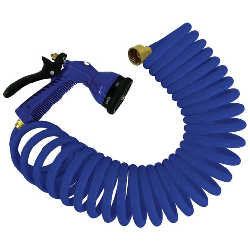 Whitecap 15 Blue Coiled Hose w/Adjustable Nozzle [P-0440B] Boat Outfitting, Boat Outfitting | Cleaning, Brand_Whitecap, Marine Plumbing & 