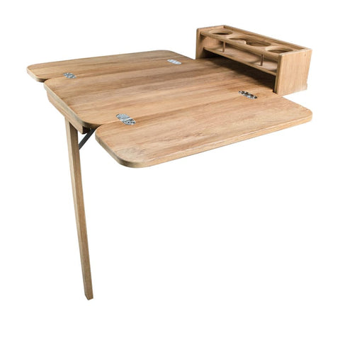Whitecap Cockpit Table w/Folding Leaves 4 Cupholders - Teak [61392C] Boat Outfitting, Boat Outfitting | Deck / Galley, Brand_Whitecap,