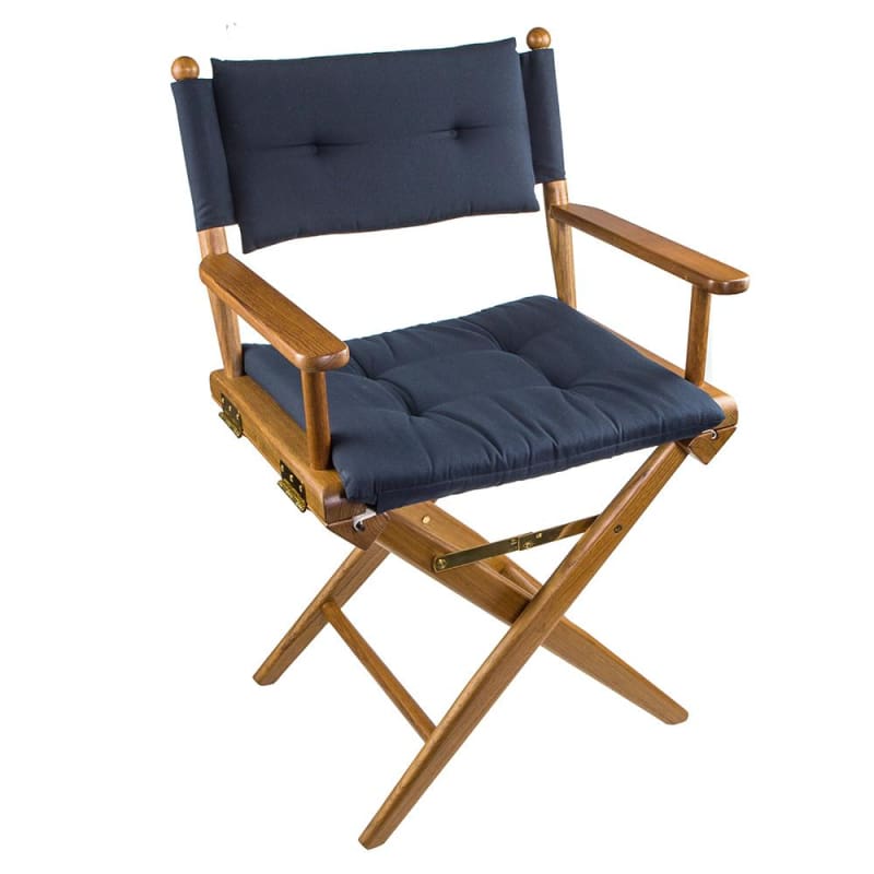 Whitecap Directors Chair w/Navy Cushion - Teak [61042] Boat Outfitting, Boat Outfitting | Deck / Galley, Brand_Whitecap, Marine Hardware,